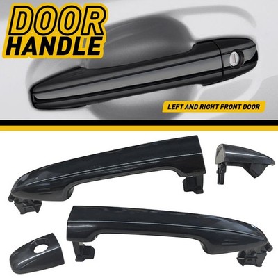 Exterior Outer Outside Sliding Door Handle Primed Black Front Left Right Pair