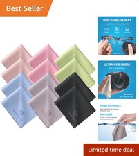 7x6 Inch Microfiber Cloths   12 Pack, Perfect for Glasses, Screens  Cameras