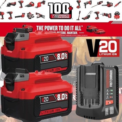 For Craftsman 8.0Ah 20 Volt 20V Max V20 Li-Ion Battery CMCB206 CMCB204 /Charger