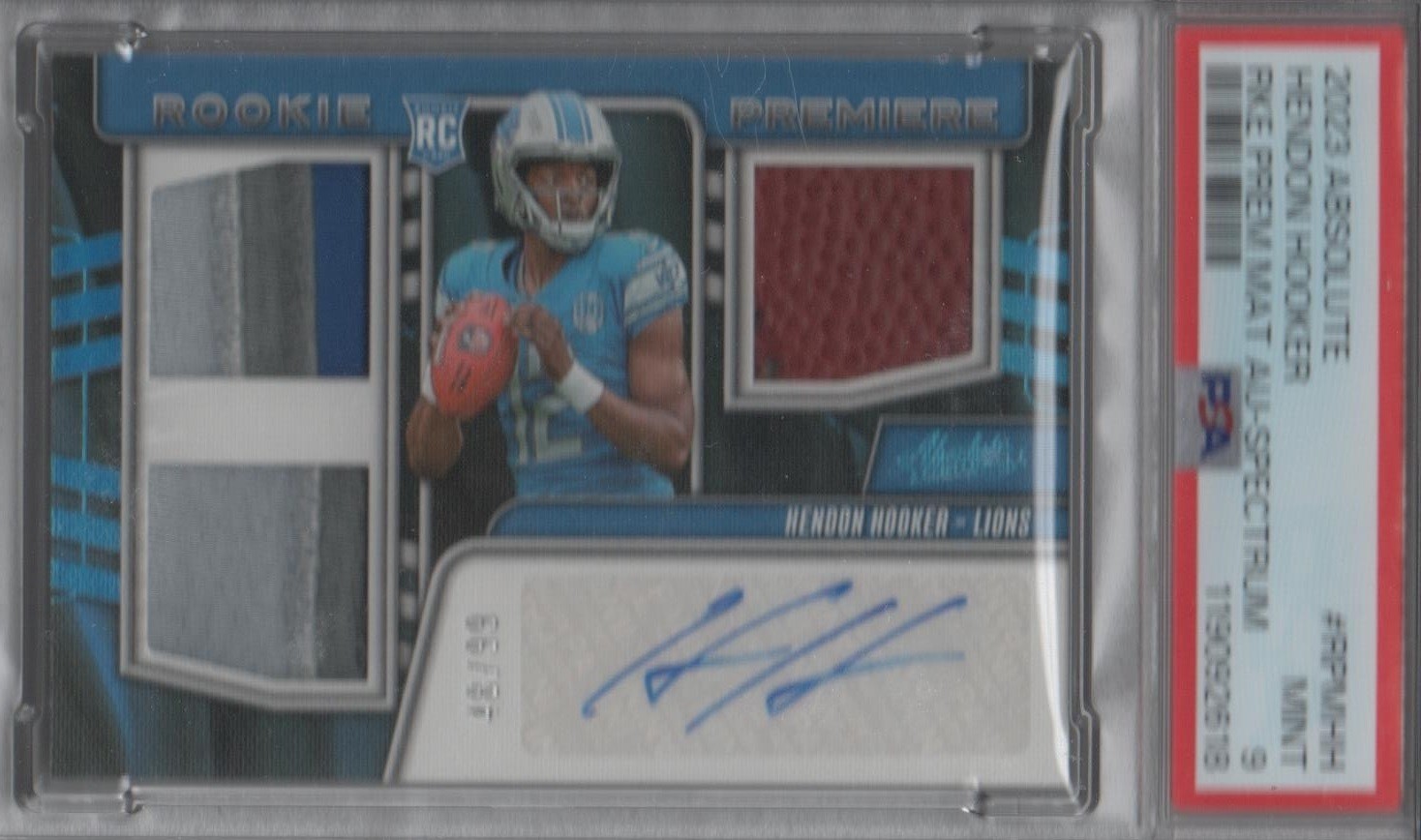 Hendon Hooker Panini Absolute Rookie Premiere Materials Autographs #RPMHH Spectrum