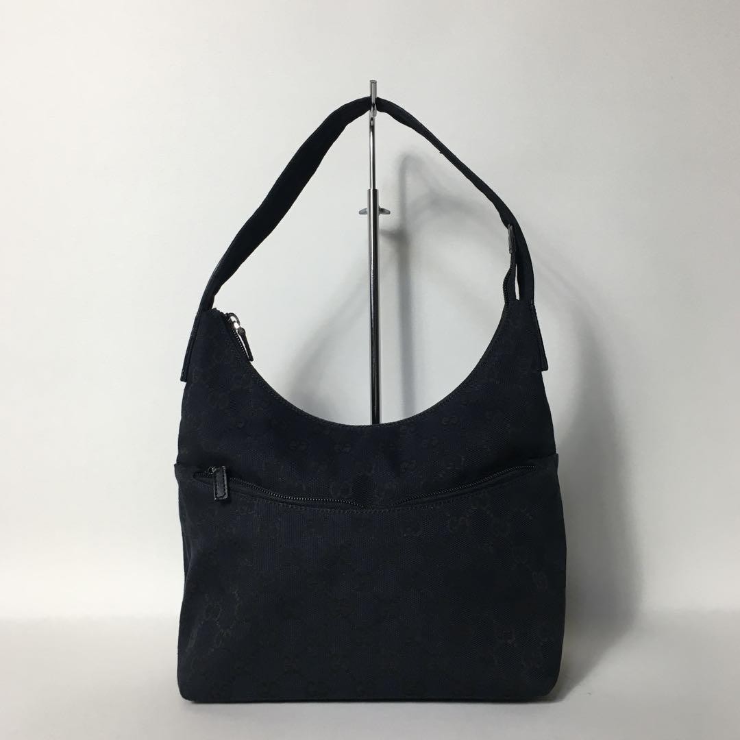 Authentic Japanese Gucci GG Canvas Black One Shoulder Bag