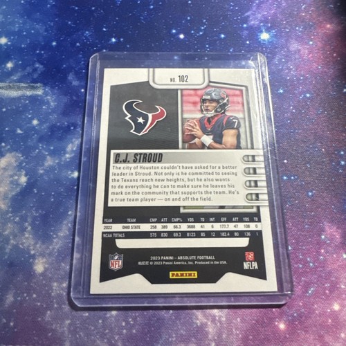 CJ Stroud 2023 Panini Absolute Rookie RC #102 Houston Texans - Picture 2 of 2