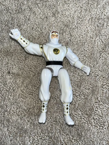 Vintage Bandai 1995 Mighty Morphin Power Rangers White Ninja Ranger Figure