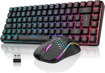 RedThunder 75% Kabelloses Gaming Tastatur und Maus Set, QWERTZ DE Layout, 85
