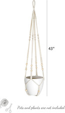 43 Inch Macrame Plant Hanger Large for up to 12 Inch Pot Extra Long Hanging P...