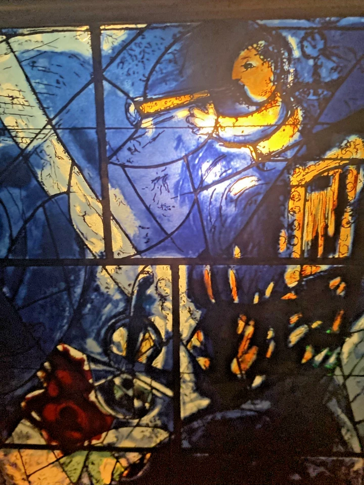 1970’s Marc Chagall Vitrail Glass Panel America Art Institute of Chicago - Photo 3/4