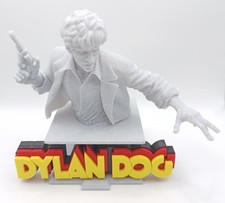 Dylan Dog Busto Fumetti Statua Busto Figures Stampa 3D stile Marmo Bianco