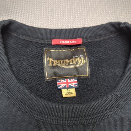 Maglione Triumph uomo grande blu navy maglione colletto vintage anni 80 90 logo top - Foto 6 di 9
