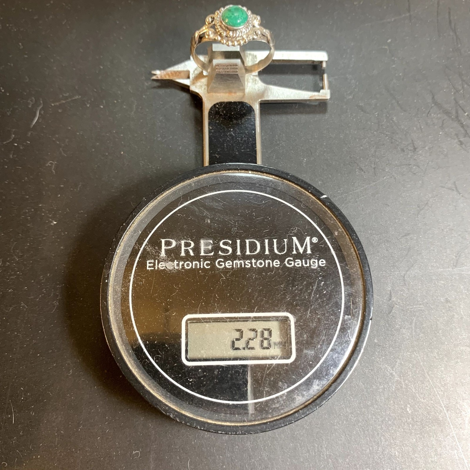 Malachite Beaded Scroll Design Statement Ring Ste… - image 9