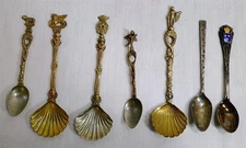 Mixed Vintage Spoon Lot Shell, Demitasse, Figural Handle, etc