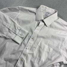 Brooks Brothers Regent Dress Shirt Mens 17 34 White Supima Cotton Non-Iron