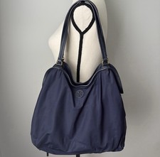 Tory Burch Logo Nylon Hand Tote Navy