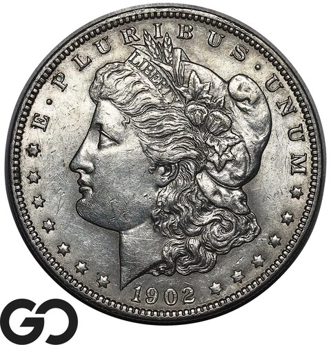 1902 Morgan Silver Dollar Coin, Choice Unc++