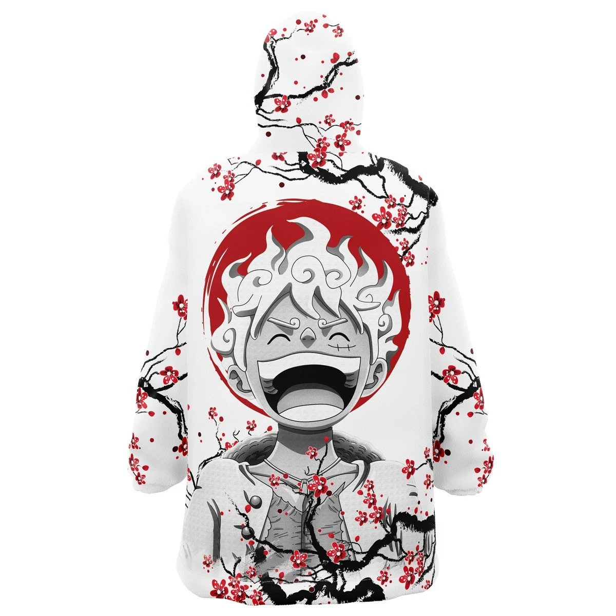 Luffy Gear 5 Cherry Blossom Oversized Blanket Hoodie