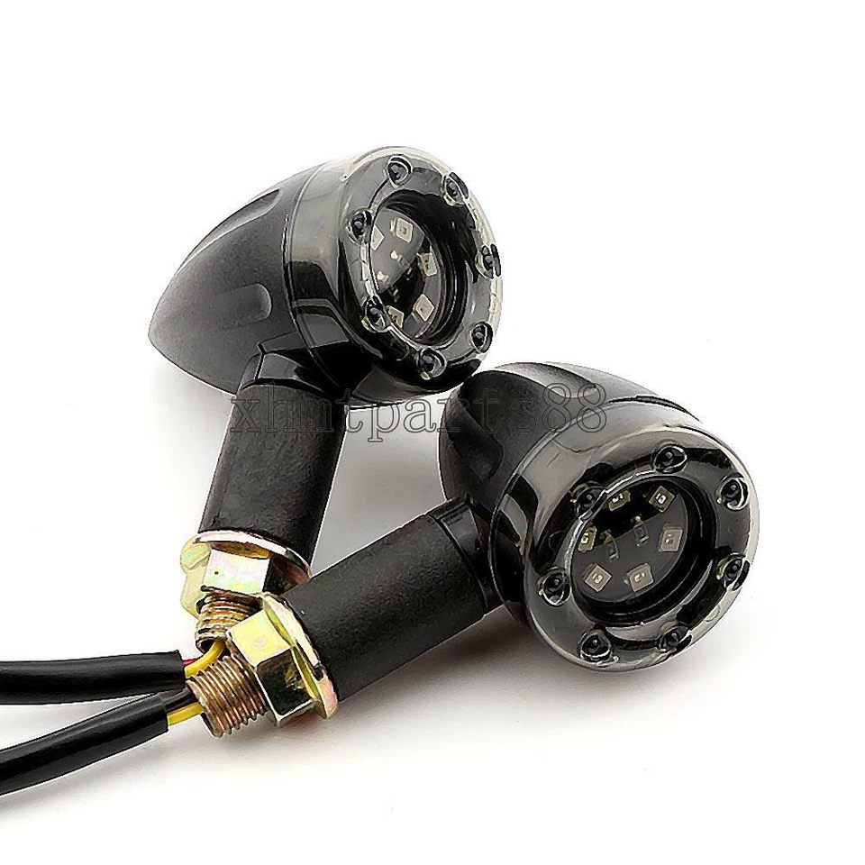 Mini señales de giro LED bala de plástico de 3,1" para Harley-Davidson Softail Springer Foto 3 de 4