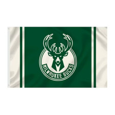 National Basketball Association NBA Milwaukee Bucks 3x5 Team Logo Flag
