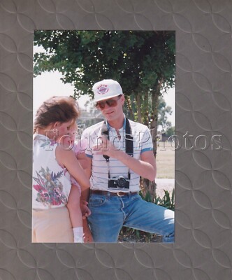 Man with a camera around neck Found Vintage Color Photograph F117
