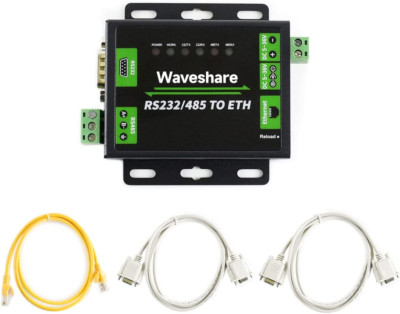 Waveshare Industrial RS232/RS485 to Ethernet Converter Dual Serial Ports TCP Ser