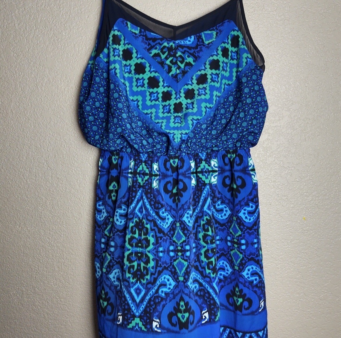 Express sleevess spaghetti strap pattern dress - image 5