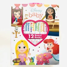 Disney Baby Princess - My First Library Board Book Block 12 Books Ariel, Belle +