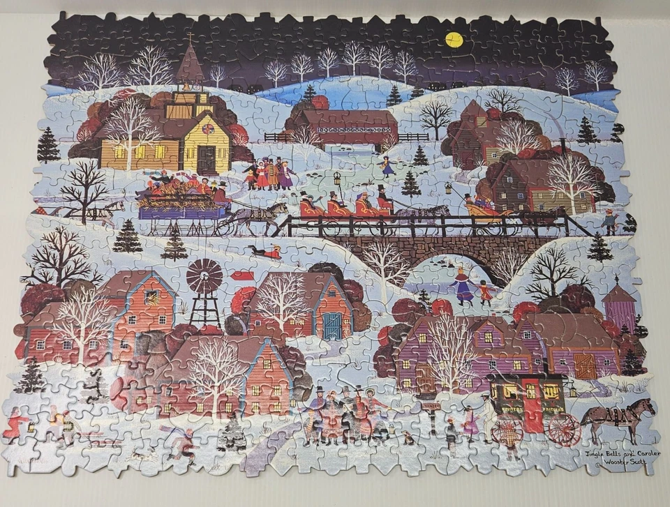Ceaco Jane Wooster Scott Jingle Bells and Carolers Corkboard Puzzle 500 pc - Image 3 of 4
