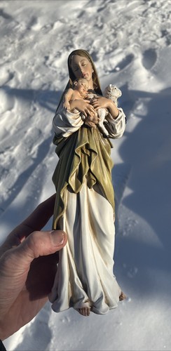Our Lady Of Lourdes Madonna W/ Child & Lamb Religious Figure 12"