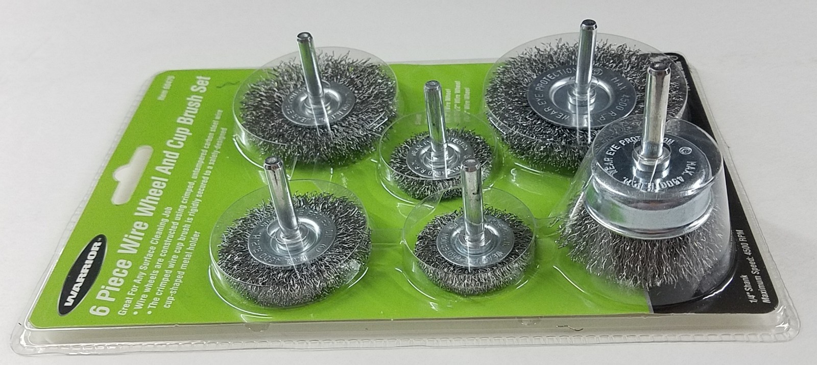 6pc Wire Brush Set 1/4" Shank Power Drill Wheel Cup Deburr Remove Rust