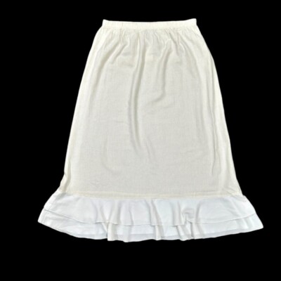 NEW Giorgio Fiorlini Long Maxi Skirt 16W White Linen Blend Y2K