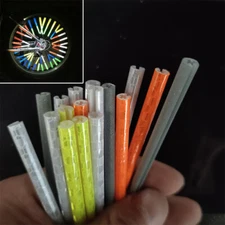 72PCS Reflective Bike Spoke Skins Covers Motorcycle Colorful Wheel Decorations