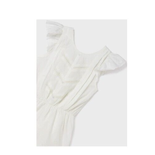 MAYORAL Voile Lined Romper- Natural - NWT Girls 14 - Picture 5 of 5