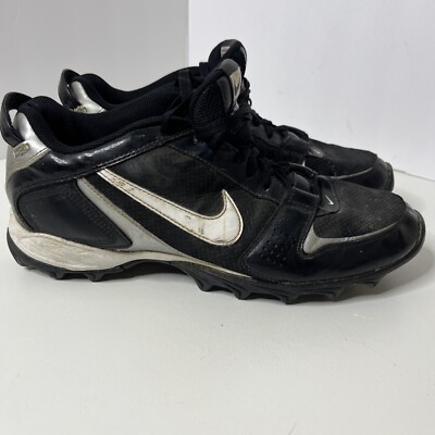 Nike Land Shark Legacy Football Cleats 396231-011 Black/White/Silver size 