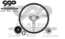 1967-68 Chevy Chevelle Black 3 Spoke Sport Steering Wheel Kit Comfort Grip Hub