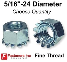 5/16&quot;-24 K Lock Hex Star Lock Nuts Keps Zinc Plated FINE Thread (Pick Quantity)