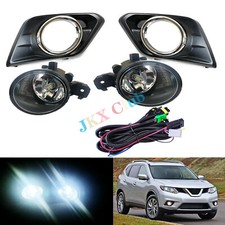 For Nissan Rogue / X-Trail 14~2016 Bumper Bezel LED Bulb Fog Light Harness k Set