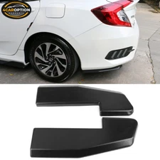 Universal V1 Style Sanded Black Rear Bumper Side Splitter Lip W/ 8 Screws PP