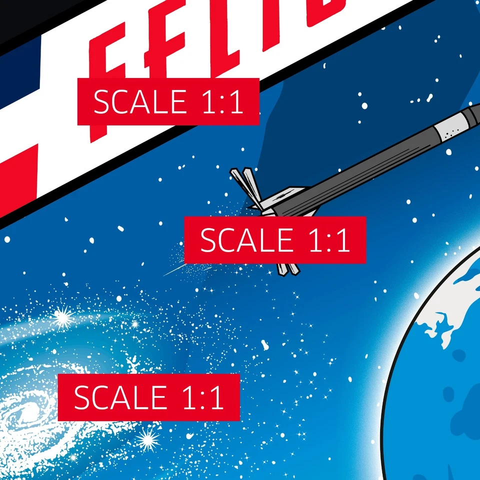 Felicette, First cat in space, France, 1963 — Vintage space poster, retro space - Image 4 of 4