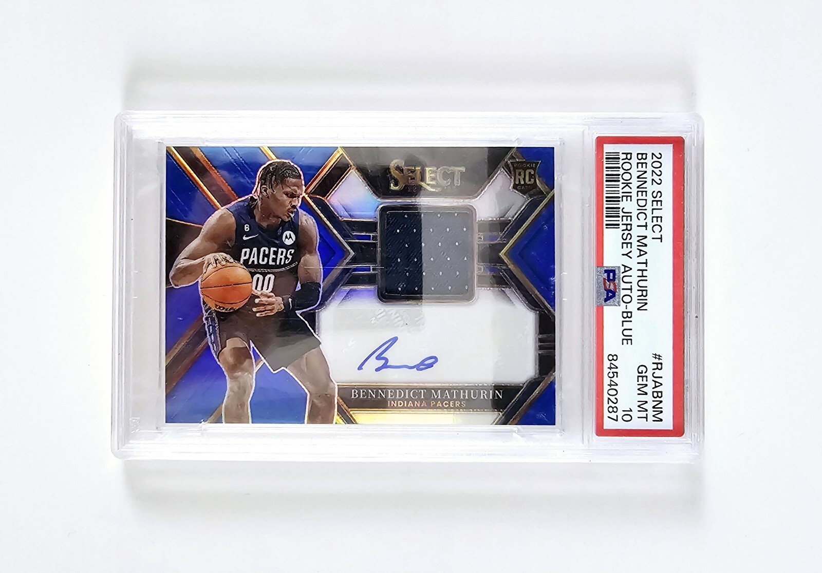 2022-23 Select BENNEDICT MATHURIN #/49 RC Patch Auto Blue Prizm SP #RJA-BNM