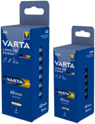 80 Varta Longlife Power Alkaline Batterien in 40er Box (40x AA + 40x AAA)