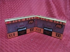 Lot Of 2 Maxell XLII High Bias Cassette Tape 100 Minutes ideal for CD NEW SEALED