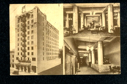 Postcard Postmarked 1915 Pan-Pac Expo S.F - Stillwell Hotel Los Angeles 3 Scenes - 第 1/2 張圖片