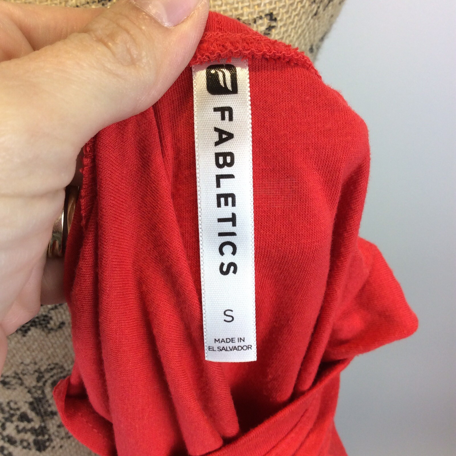 Fabletics Womens Size Small Solid Red Twist Back … - image 8