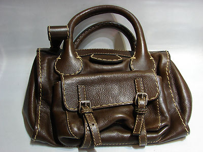 CHLOE BROWN LEATHER VINTAGE STYLISH HANDBAG TOTE PURSE STYLISH | eBay