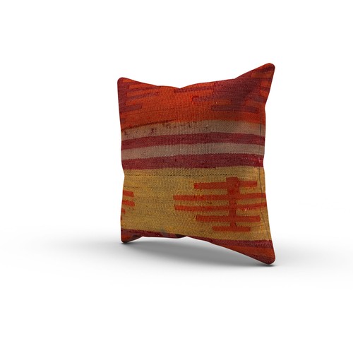 Turkish Kilim, Carpet Cushion Cover 60x60 cm Square Wool Large Pillowcase 66517 - Picture 3 of 4