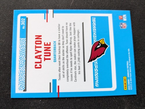 2023 Donruss Football Card # 302 Clayton Tune - Arizona Cardinals (NM) - Picture 2 of 3