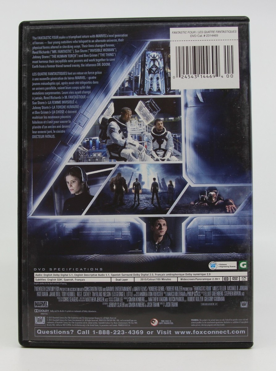 Fantastic 4 (Fant4stic) - DVD bilingual - Marvel - 2015 | eBay