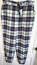 women NEW NWT SLEEP PANTS flannel PLAID size small 6/8 BLUE WHITE GREEN RED