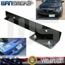 New Jdm Black Universal Front Bumper License Plate Relocator Bracket Holder Bar
