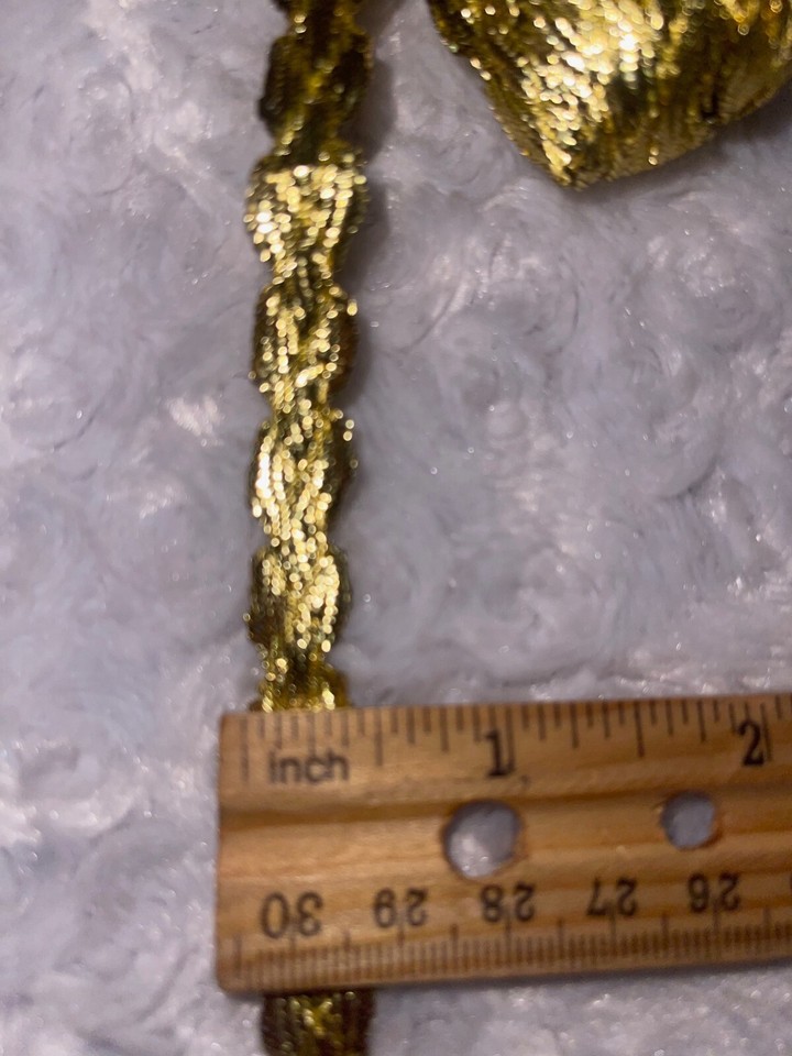 9 yards Metallic gold GIMP ric rac craft BRAID non stretch sewing trim ...