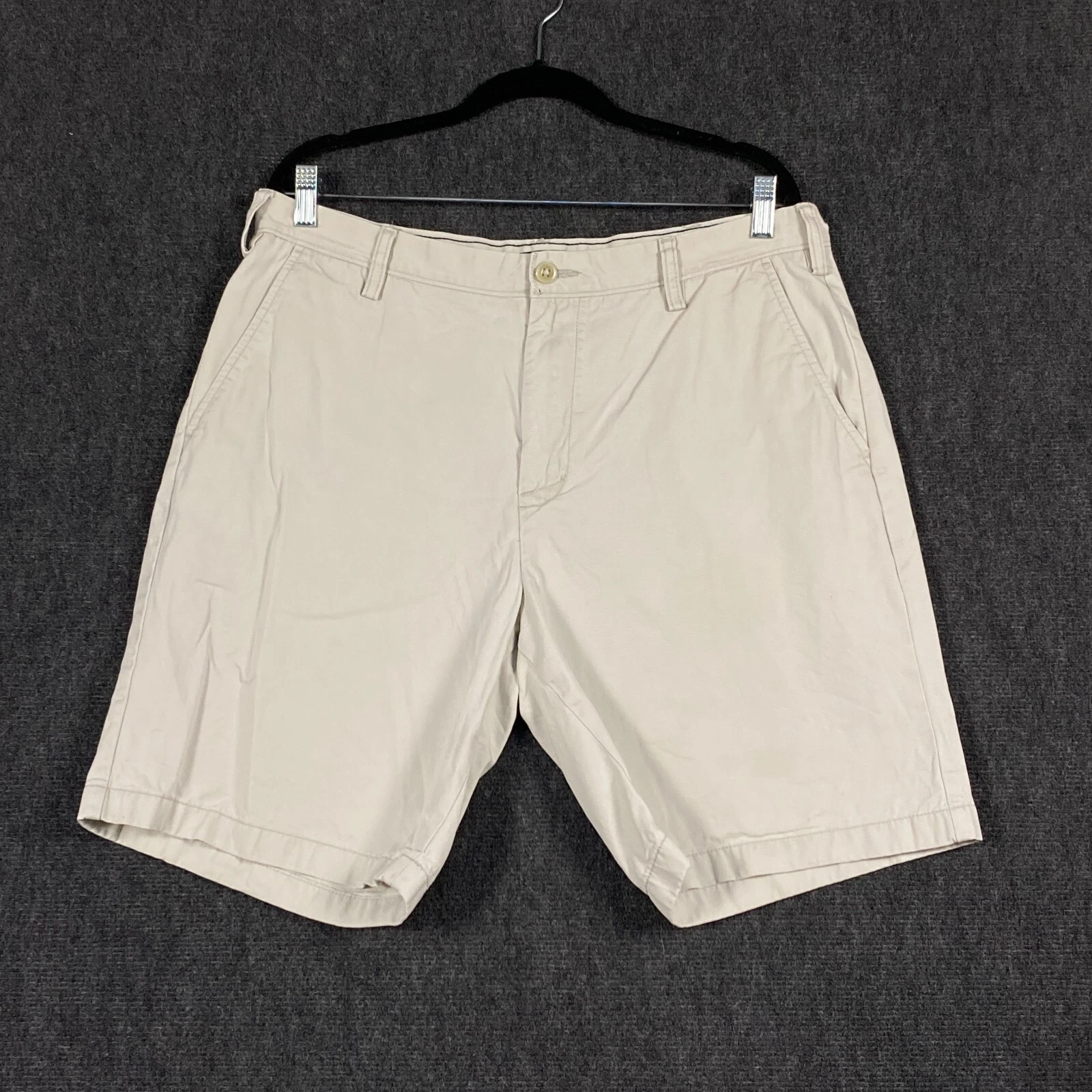 Nautica Mens W36 Chino Shorts Cream Beige Twill Preppy