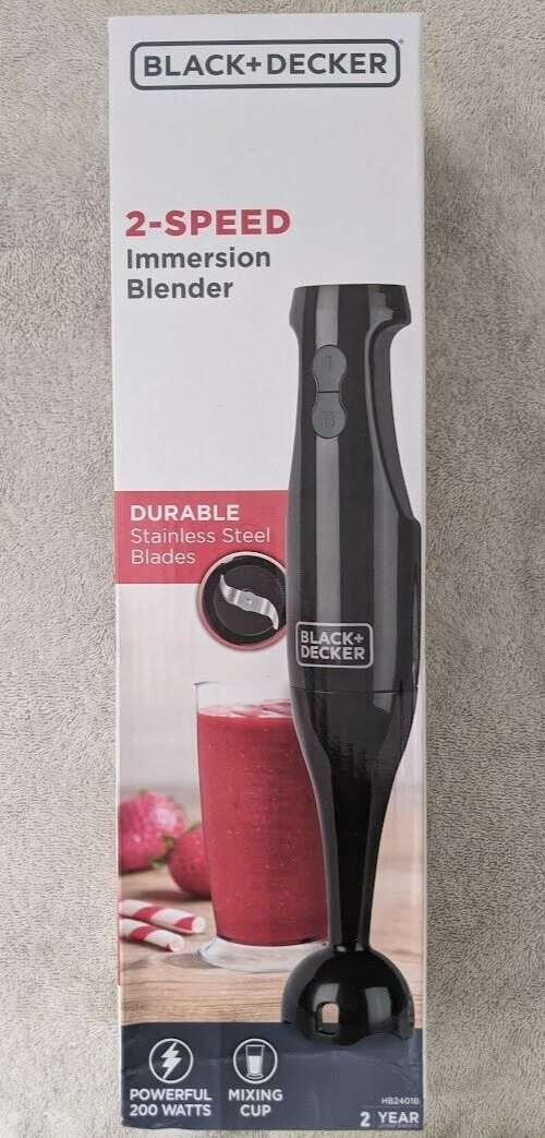BLACK+DECKER 2-Speed Immersion Blender with Mixing Cup HB2401B